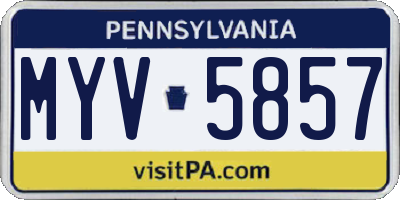 PA license plate MYV5857