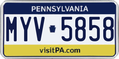 PA license plate MYV5858