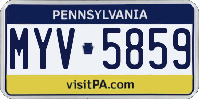 PA license plate MYV5859