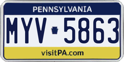 PA license plate MYV5863