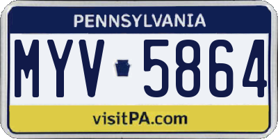 PA license plate MYV5864