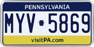 PA license plate MYV5869