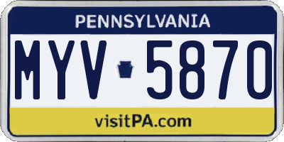 PA license plate MYV5870