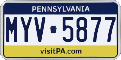 PA license plate MYV5877