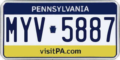 PA license plate MYV5887