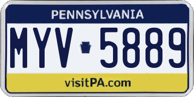 PA license plate MYV5889