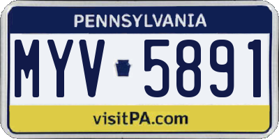 PA license plate MYV5891