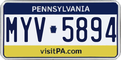 PA license plate MYV5894