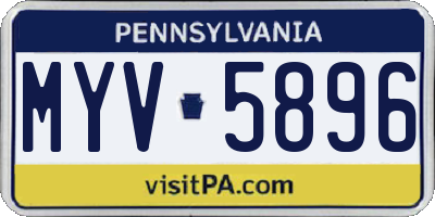PA license plate MYV5896