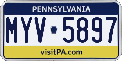 PA license plate MYV5897