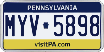 PA license plate MYV5898