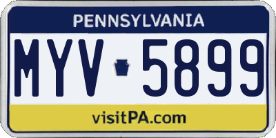 PA license plate MYV5899