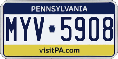 PA license plate MYV5908