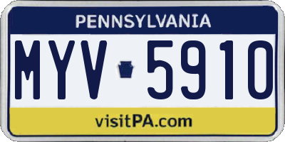 PA license plate MYV5910