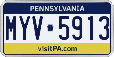 PA license plate MYV5913