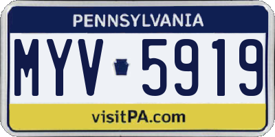 PA license plate MYV5919