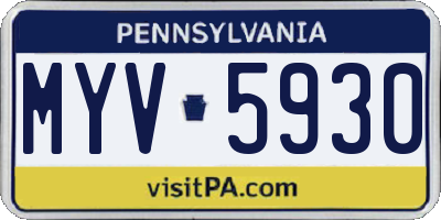 PA license plate MYV5930