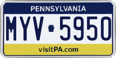 PA license plate MYV5950