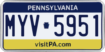 PA license plate MYV5951