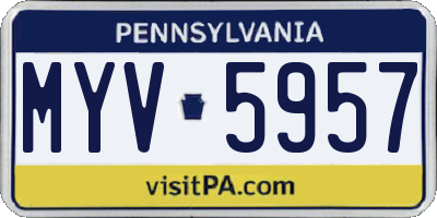 PA license plate MYV5957