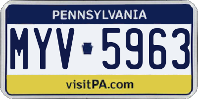 PA license plate MYV5963
