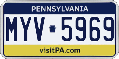 PA license plate MYV5969