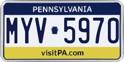 PA license plate MYV5970