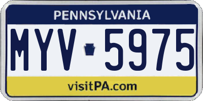 PA license plate MYV5975