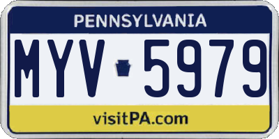 PA license plate MYV5979