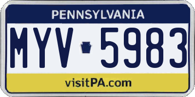 PA license plate MYV5983