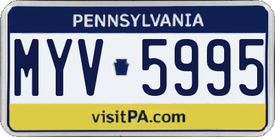PA license plate MYV5995