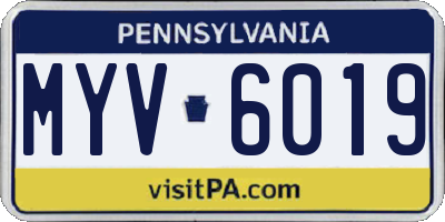PA license plate MYV6019