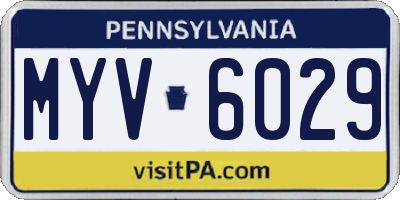 PA license plate MYV6029