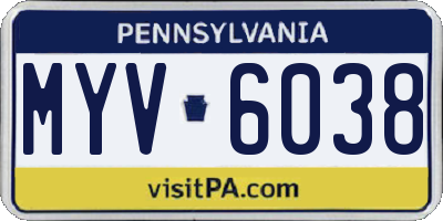PA license plate MYV6038