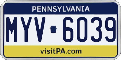 PA license plate MYV6039