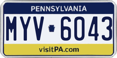 PA license plate MYV6043
