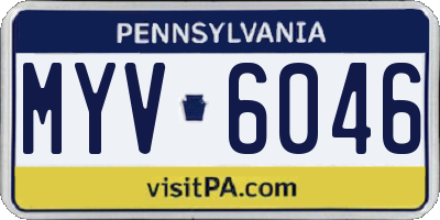 PA license plate MYV6046