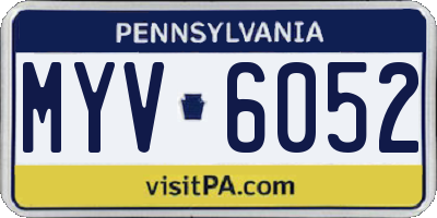 PA license plate MYV6052