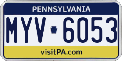PA license plate MYV6053