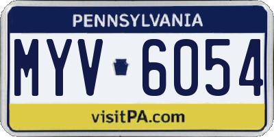 PA license plate MYV6054