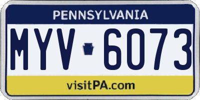 PA license plate MYV6073