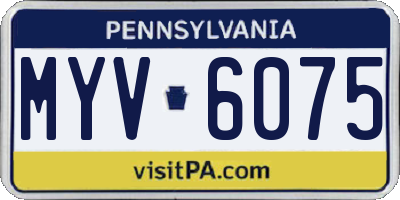 PA license plate MYV6075