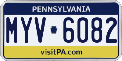 PA license plate MYV6082