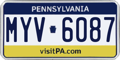 PA license plate MYV6087