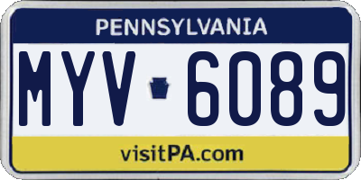 PA license plate MYV6089