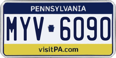 PA license plate MYV6090