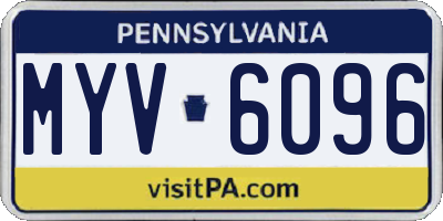 PA license plate MYV6096