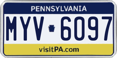 PA license plate MYV6097