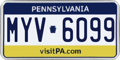 PA license plate MYV6099
