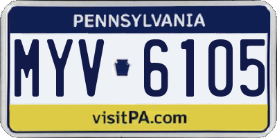 PA license plate MYV6105